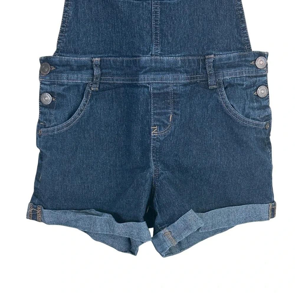 WallFlower Denim Shortalls Dark Wash Overalls Shorts Indigo Classic Size M